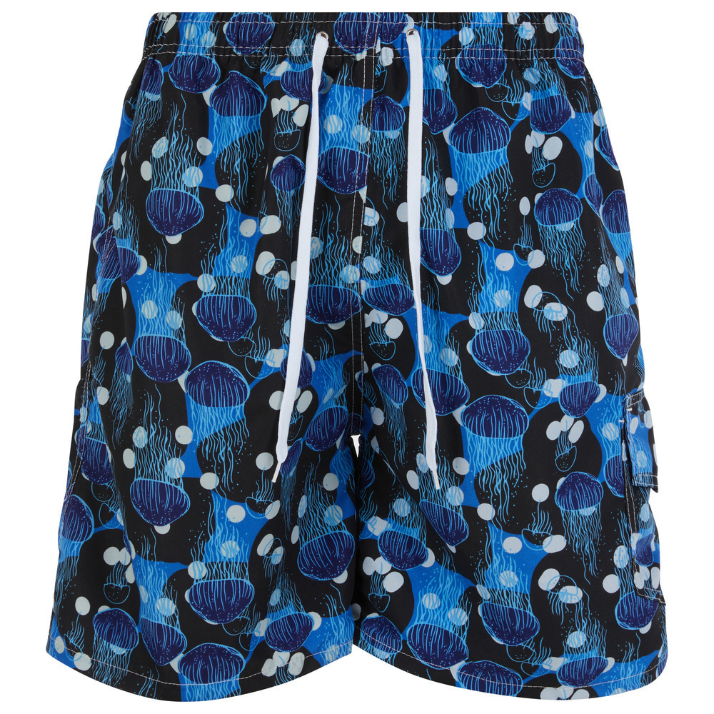 Mens Swimming Trunks, Beach Shorts, Pool Swim Suit Cargo Pocket, Jellyfish, NWT